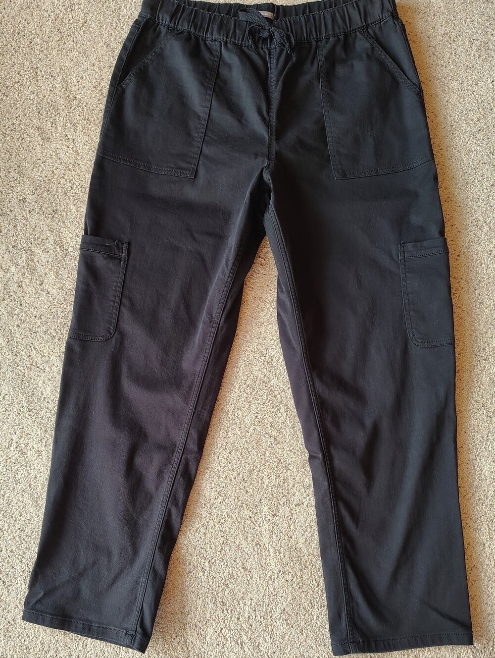 Women's Cotton Cargo Pants By Maurices LARGE REG Length Black Excellent